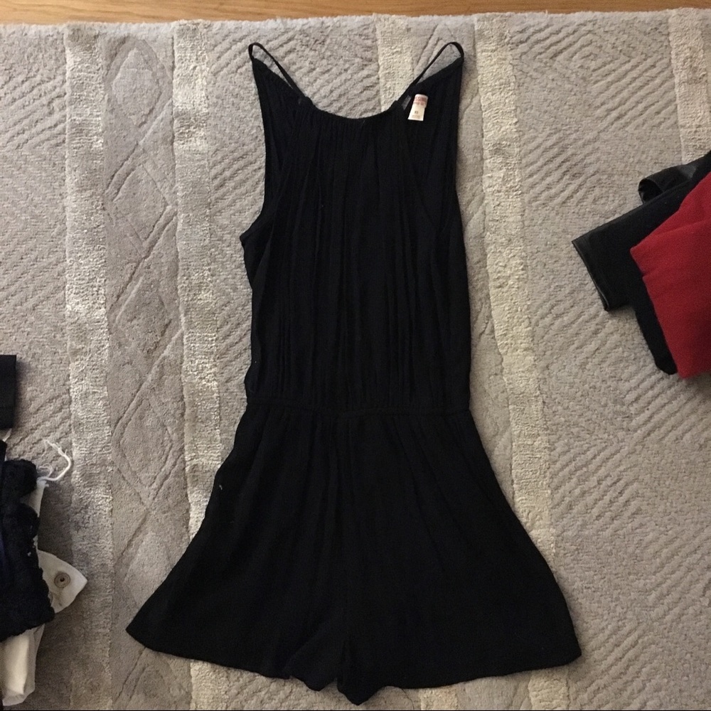 Black sleeveless romper